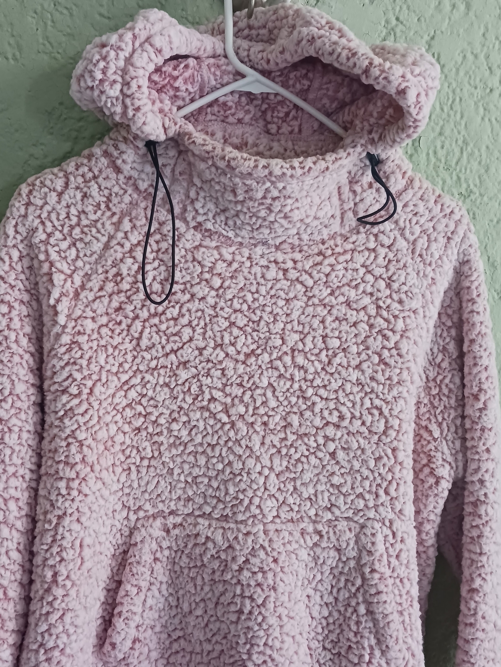 Victoria Secret Women Sherpa Shoodie  Plush Light Pink SZ M P Great Conditions